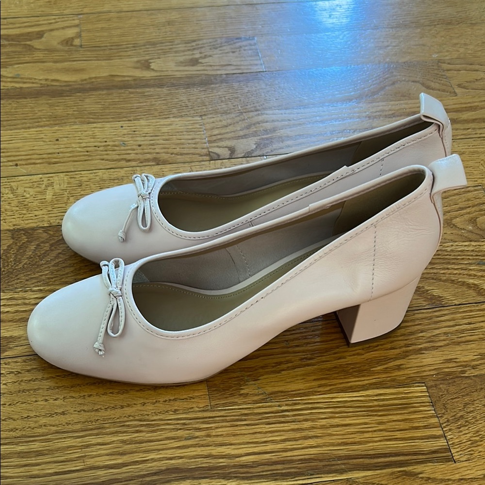 Maeve Pink Block Heel Pumps with Bow from Anthropologie New